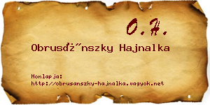 Obrusánszky Hajnalka névjegykártya