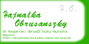 hajnalka obrusanszky business card